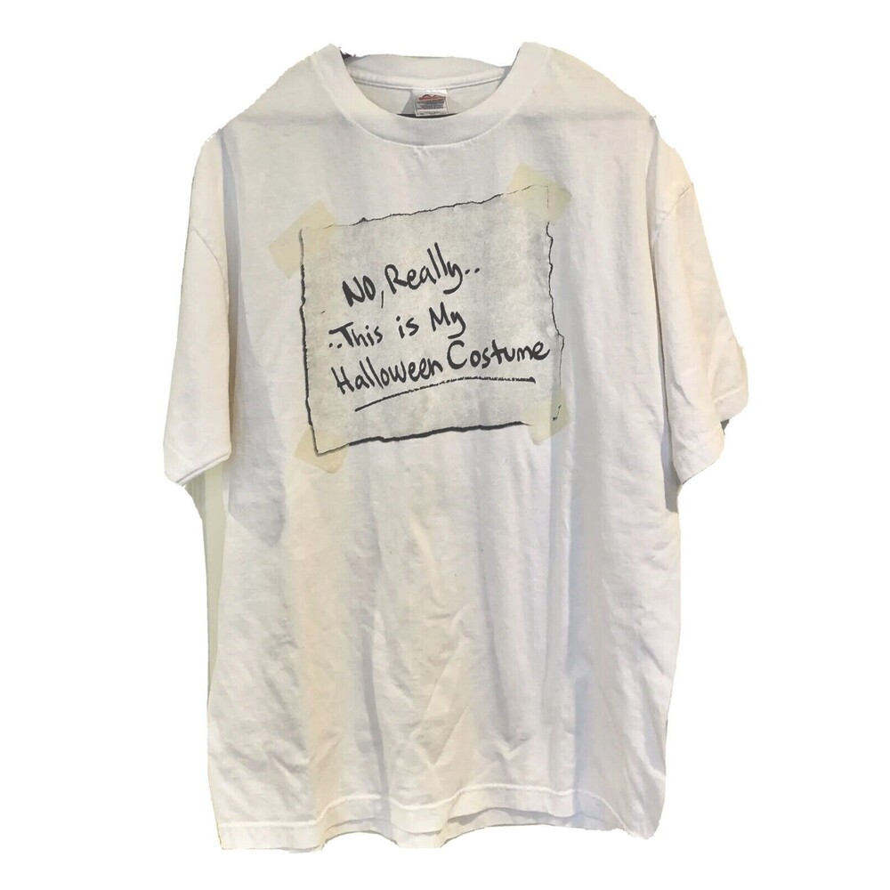 'This Is My Costume' Men's Adult Size XL White Unisex Halloween Tee T-Shirt